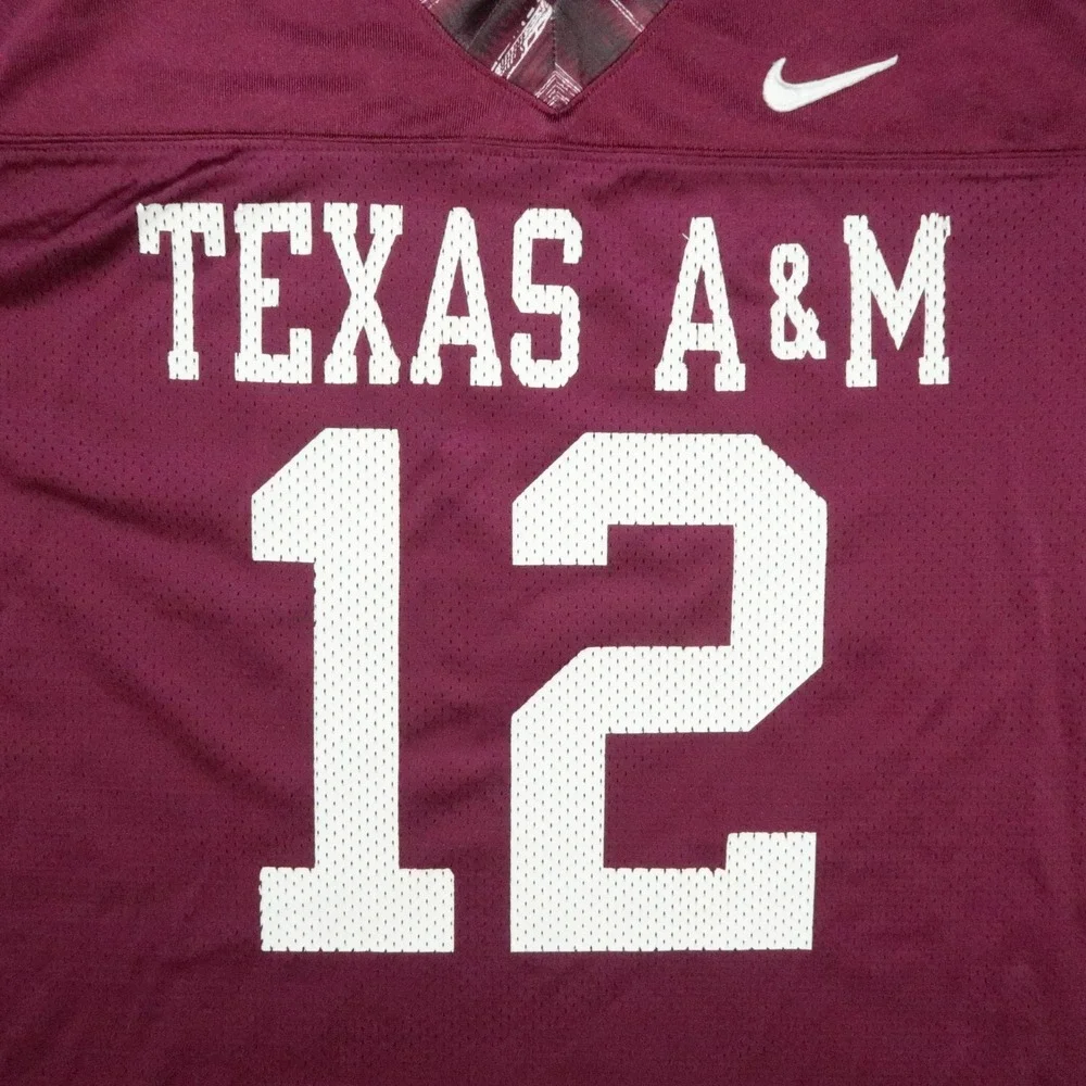 VINTAGE Texas A&M Aggies Jersey Mens XL Nike Football Jersey #12 USA 12th Man